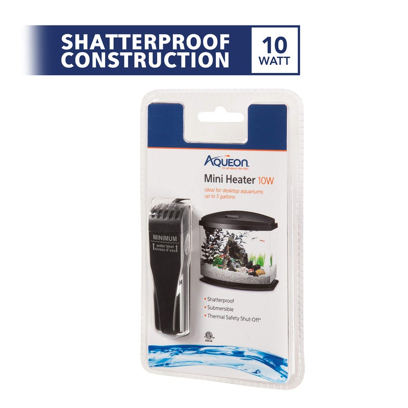 Aqueon Small Aquarium Fish Tank Submersible Mini Flat Heater Up to 5 Gallon Aquariums, 10 Watts - Image 2